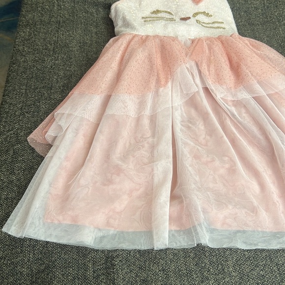 Adorable sequin sparkle dress with kitty cat face and bow sz 12 - Picture 3 of 7